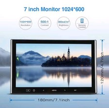 7 Inch HD Monitor HDMI AV VGA BUILT-IN SPEAKER REMOTE STAND 12V 240V EYOYO