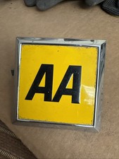 Vintage AA Metal Car Grill Badge Square.