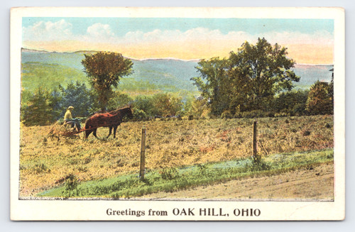 C1910 greetings oak hill - c1910,