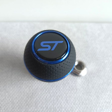 ST LEATHER BLUE SHIFT GEAR KNOB for FORD FOCUS MK1 MK2 FIESTA MK6 MK7 2.5 TURBO