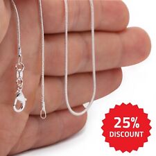 925 Sterling Silver Stamp Shiny Snake Chain Necklace UK Stock Same Day Dispatch 