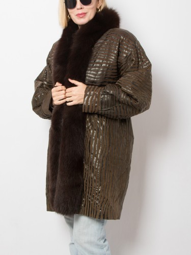 80s striped leather and rabbit - striped,
