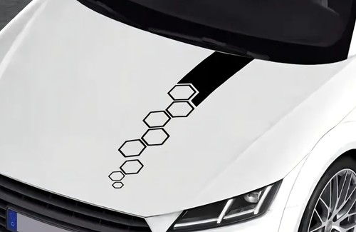 Car bonnet hood racing - car, stripes