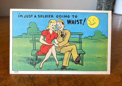 Vintage 1940s linen postcard - ,