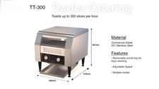 Davlex DAV-TT300 Commercial Conveyor Toaster Rotary  300 Slices Per Hour RRP349