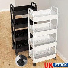 Storage Trolley Cart On Wheels Kitchen Organizer Rack Bathroom Room 3/4Tier UK