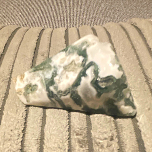 Moss agate chunk with - , druzy