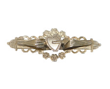 Victorian Sterling Silver Arrow Through My Heart Brooch Antique 1901 Birmingham