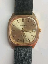 Mens Vintage Excalibur Watch Sold As Spares Repairs Swiss Made Used Condition