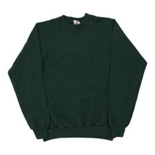 Made in USA Blank Jerzees Sweatshirt - Large Green Cotton Blend