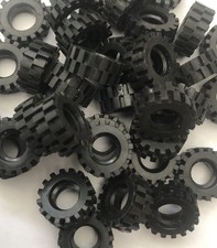 *3641* LEGO, Black, Tire 15mm D. x 6mm Offset Tread Small (10 Pack)