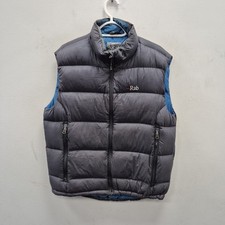 Rab Mens Neutrino Down Zip Puffer Vest Gilet Pertex Quantum Grey Size Medium