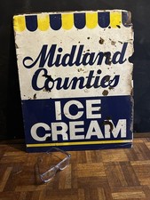 Original Midland Counties Ice Cream Shop Display Sign ( not enamel )