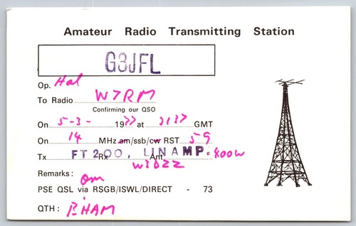 Vtg 1977 g3jfl amateur - g3jfl,