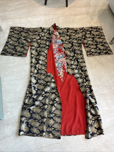Japanese brocade kimono - brocade,