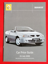 2000 RENAULT PRICE LIST inc Clio 172 MTV Megane Coupe Scenic RX4 Laguna Espace