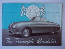 TRIUMPH TRX ROADSTER orig 1950 UK Mkt Sales Brochure - TR X TR1