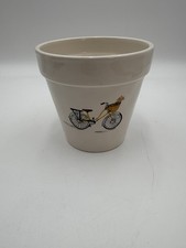 Ceramic Yellow Bicycle Planter