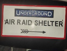 Underground Air Raid Shelter Sign Cast Iron War Sign for Garage