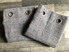 NEXT FRENCH GREY Chenille Velvet Eyelet Lined Curtains 135x183 CM (53"x72")