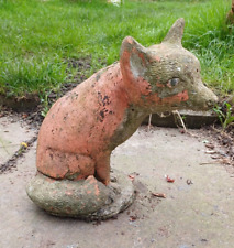 Vintage composite stone fox statute