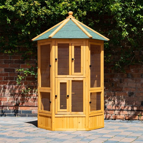 Hexagonal bird aviary - bird,