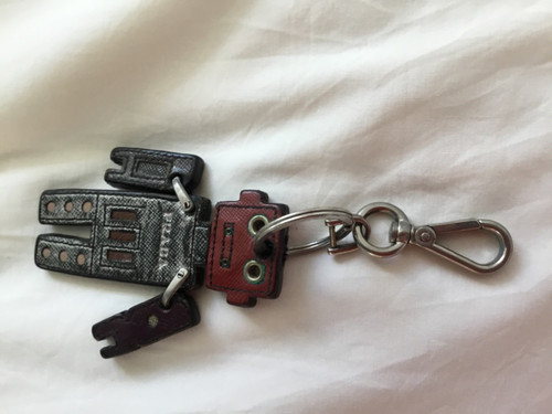 Prada robot leather keyring - keyring, /