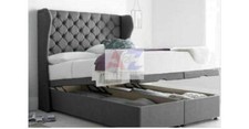 Oxford Wingback Divan Base Storage Bed, Ottoman Gas Lift Bed in Plush Velvet!!!