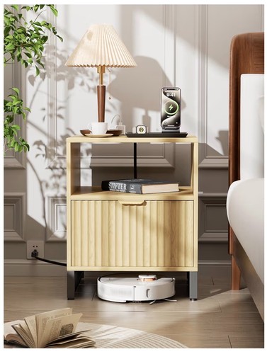 Mid century fluted - fluted, nightstand