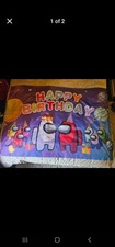Amoung Us Happy Birthday Banner Fabric LARGE