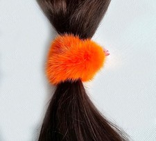 Mink Hair Bands Fur Scrunchie Bracelet Jewelry Plait Chignon Fashion Orange