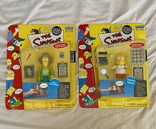2 Playmates The Simpsons Figures Martin Prince & Edna Krabappel Sealed On Cards