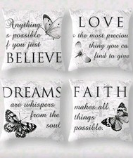 Spiritual Quotes White Decorative Cushion Cover FAITH