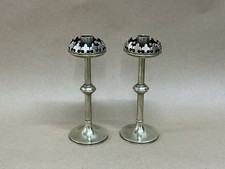 Pair Of Brass Ecclesiastical Candlesticks Antique Victorian 21cm C1880