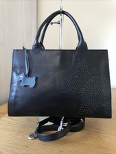 Iconic Radley Black Leather 3 Divided Shoulder Bag & Dog Tag Business, Everyday