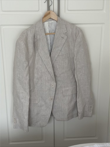 Beige men linen blazer - men’s,