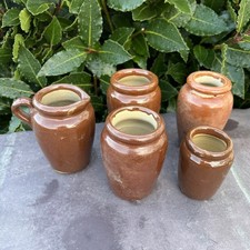 Set of 5 Antique Salt Glazed