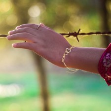 Heart Charm Copper Bracelet