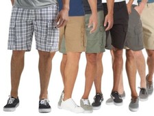 WRANGLER Cargo Combat Shorts MENS Relaxed Fit Plaid Shorts Cotton Twill Bottoms