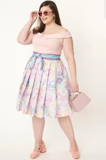 Polly Pocket x Unique Vintage Tiny & Cute Berrie Swing Skirt Size L - UK 14 / 16