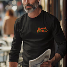 Retro Vintage Classic Royal Enfield English Motorcycles Logo long sleeve t shirt