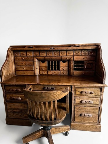Vintage solid oak roll top - solid,