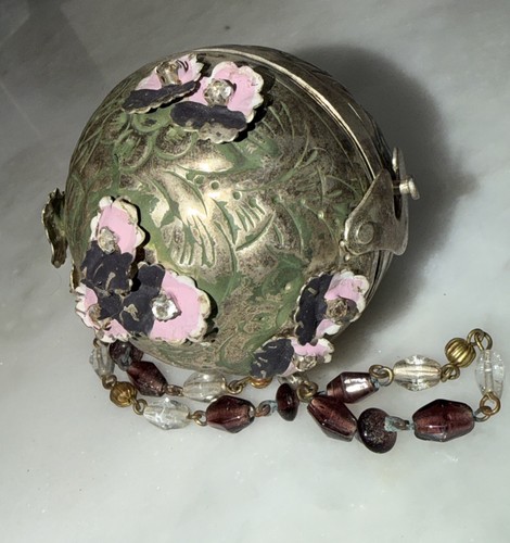 Vintage silver metal hinged - vintage,