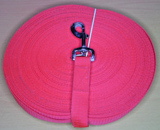 RED SUPER LONG DOG TRAINING LEAD 50 FOOT PLUS 25mm WEBBING BNIP