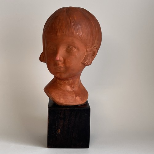 Art deco terracotta bust - deco, girl