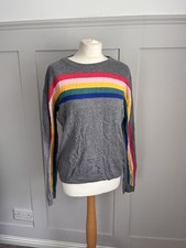 Cath Kidston Grey Rainbow Pattern Knitted Jumper Size M Autumn 