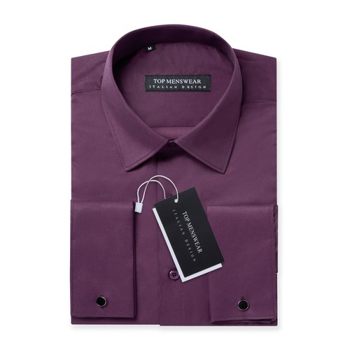 Mens purple double cuff oxford - mens,