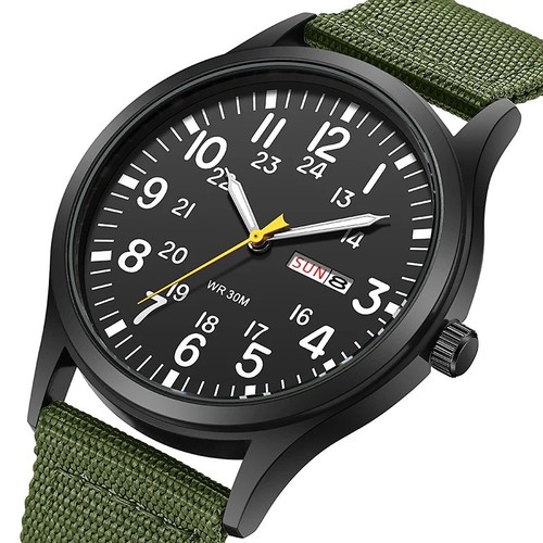 Military style quartz - style, 42mm