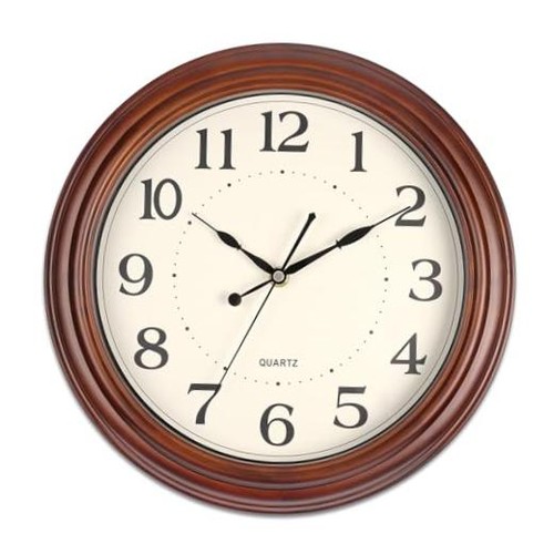 Walnut wood wall clock - walnut,