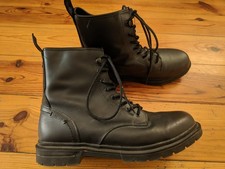 WRANGLER MEN'S BLACK LEATHER BOOTS EXCELLENT UK 10 EU 44